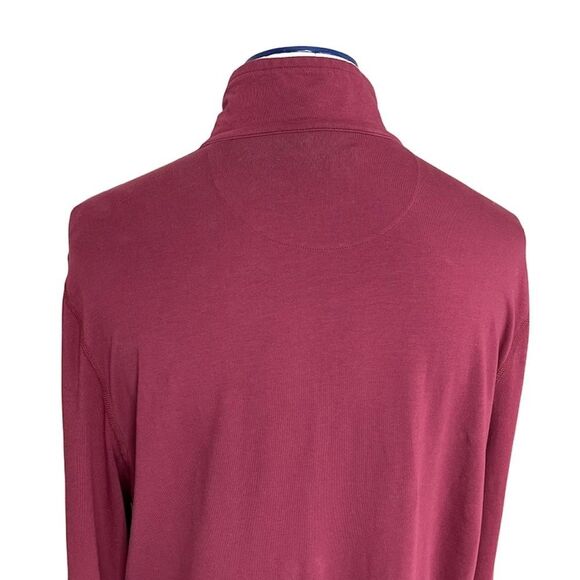 Michael Kors Mens Sweater 2XL Mock Neck Red Half Zip - Picture 4 of 14